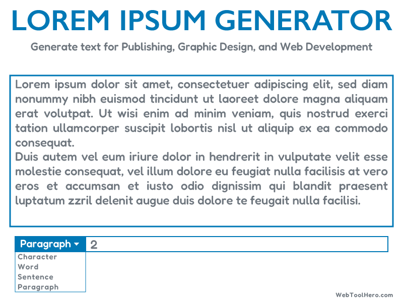 Lorem Ipsum Text Generator